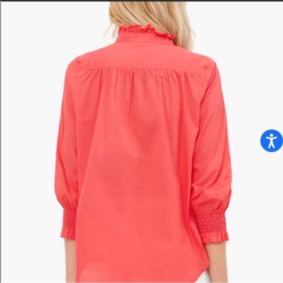 Tuckernuck Teagan Popover Coral Blouse Size Medium - Picture 10 of 10